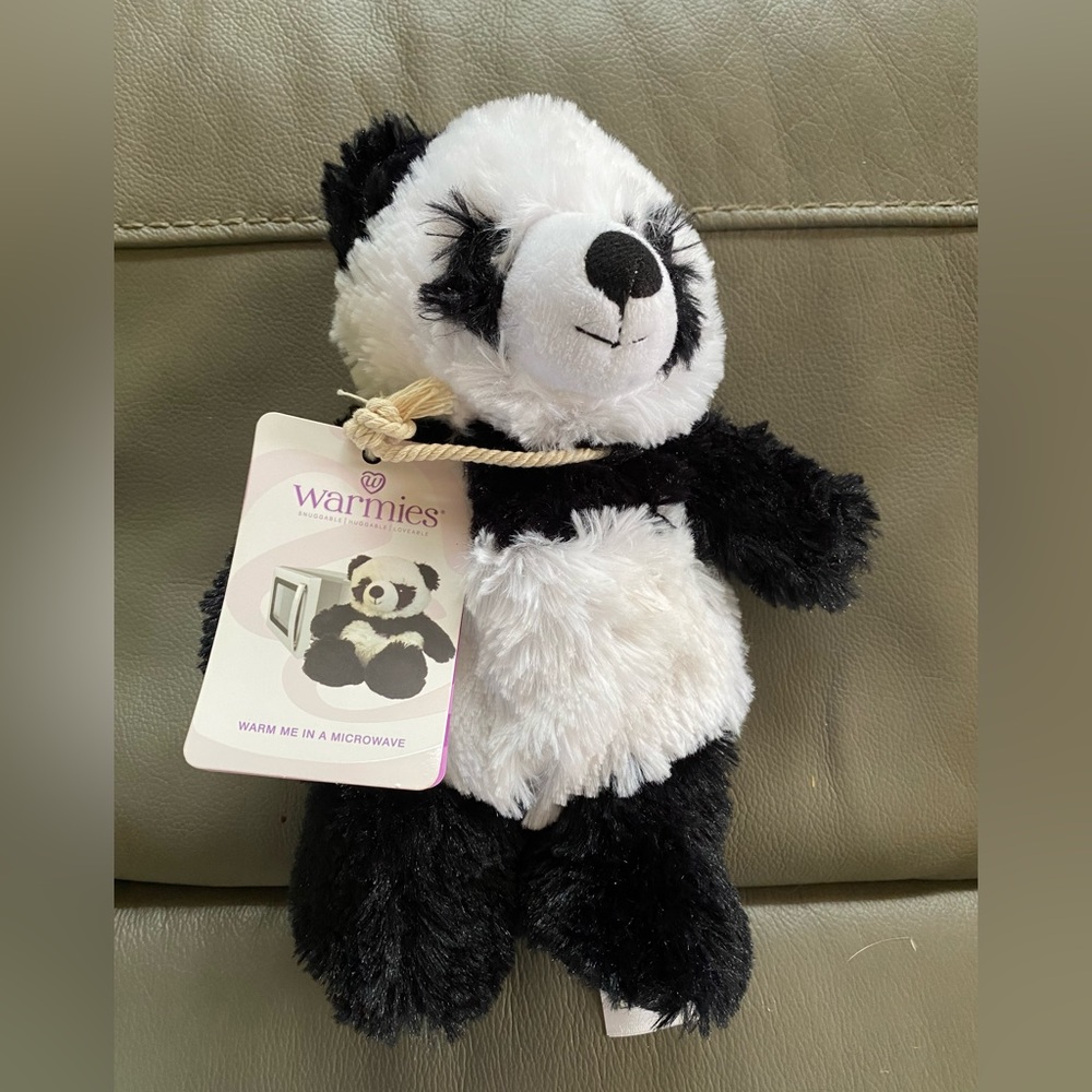 🍀 SALE! Warmies Panda Plush Stuffed Animal, Keeps Warm and Snuggly